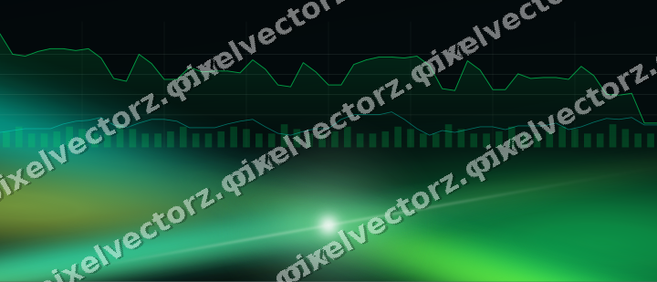 Glowing neon chart background in green and lime