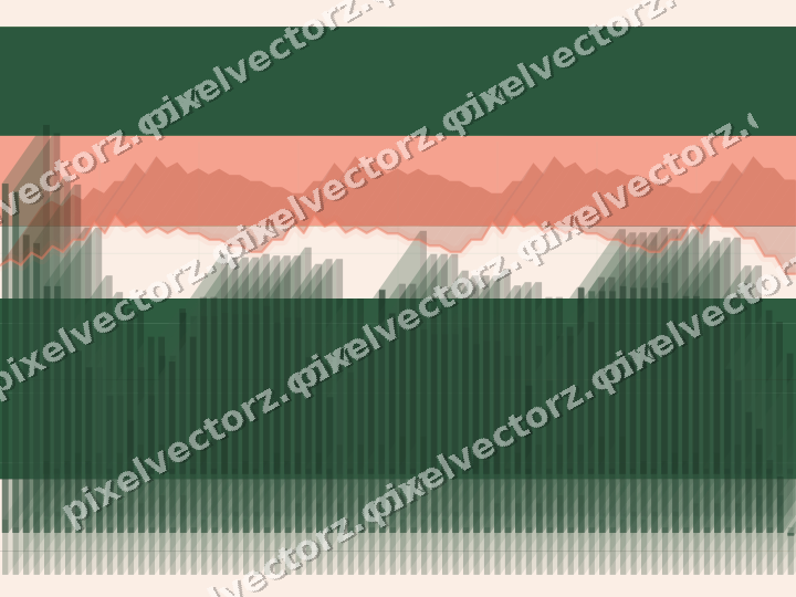 Glowing neon chart background in green and red