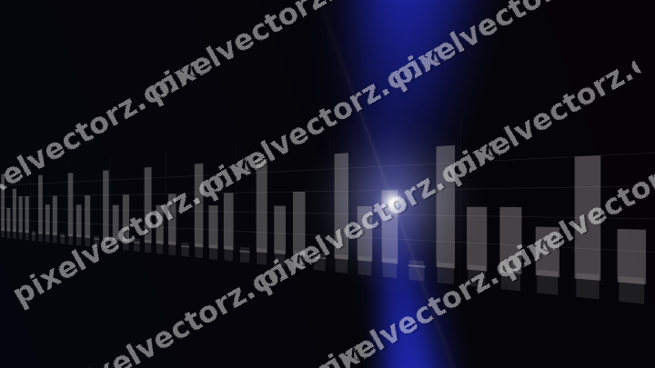 Glowing neon chart background in blue and amber
