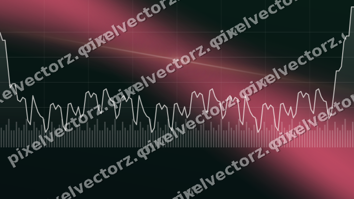 Glowing neon chart background in pink and amber