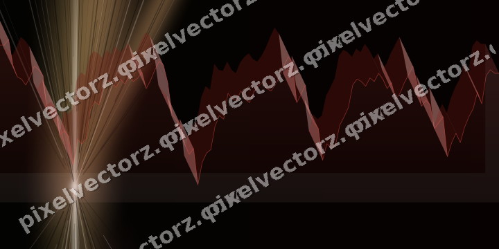 Glowing neon chart background in red and orange