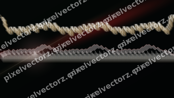 Glowing neon chart background in red and green