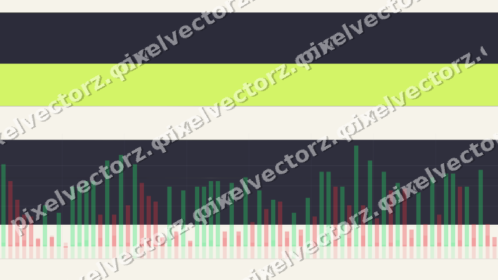 Glowing neon chart background in purple and lime