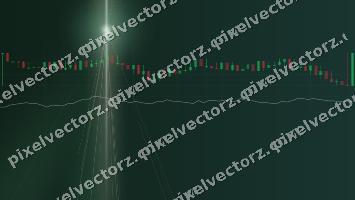 Glowing neon chart background in dark green and orange