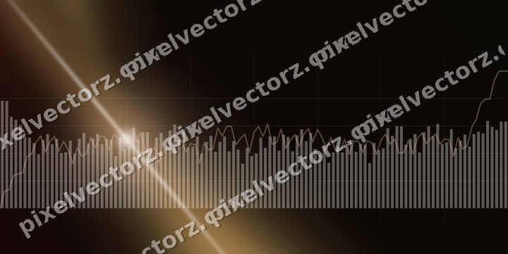 Glowing neon chart background in orange and amber