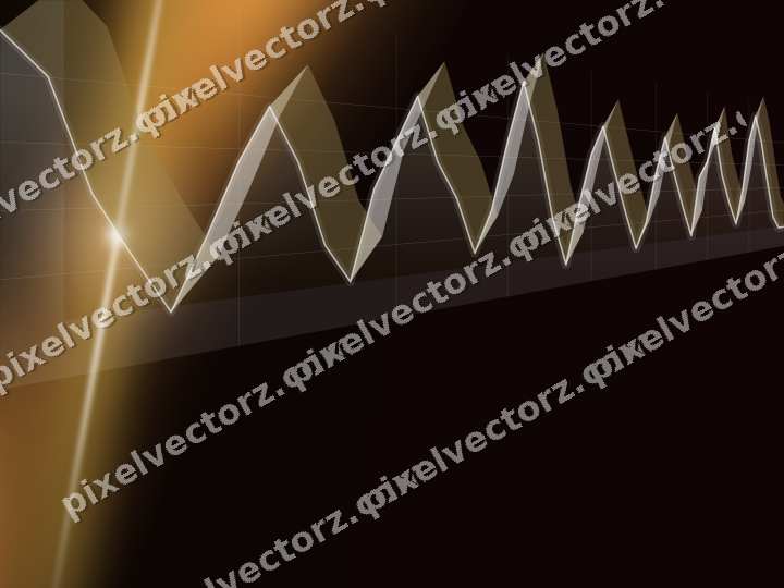 Glowing neon chart background in orange and amber