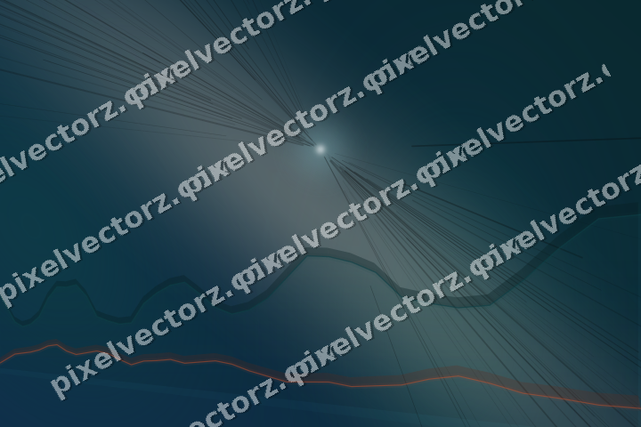 Glowing neon chart background in dark teal and orange