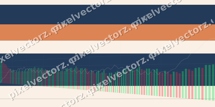 Glowing neon chart background in blue and orange