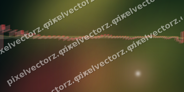 Glowing neon chart background in red and orange