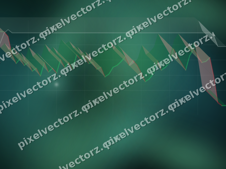 Glowing neon chart background in green and teal