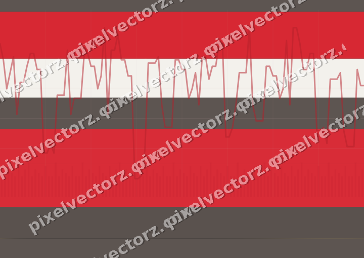 Glowing neon chart background in red and amber