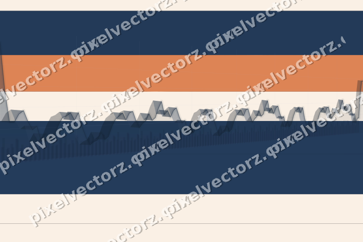 Glowing neon chart background in blue and orange
