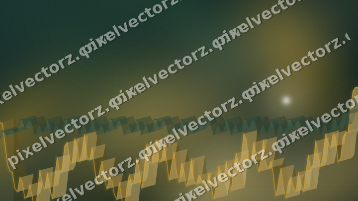 Glowing neon chart background in amber and dark green