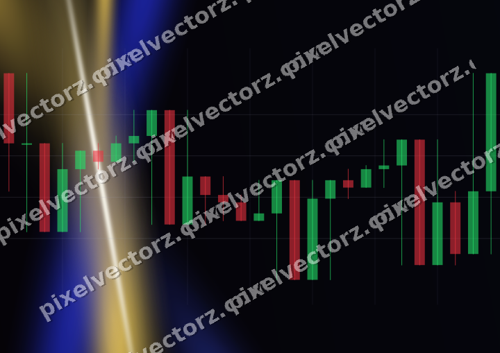 Glowing neon chart background in blue and amber