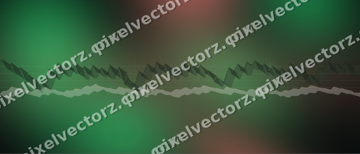 Glowing neon chart background in green and red