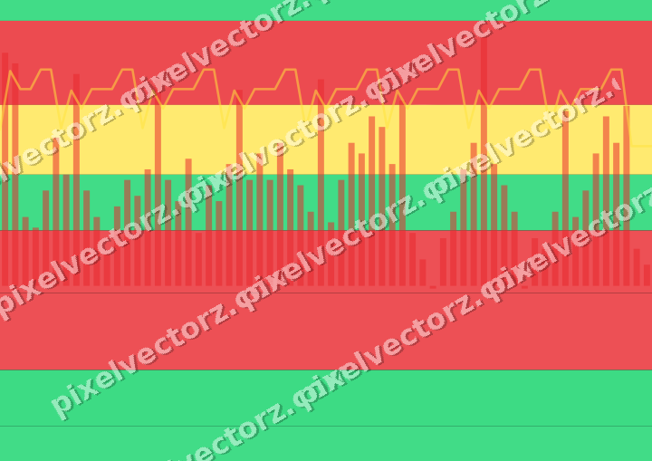 Glowing neon chart background in red and orange
