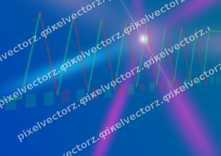 Glowing neon chart background in magenta and purple