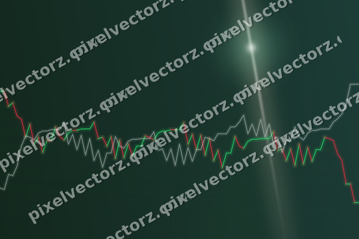 Glowing neon chart background in dark green and orange