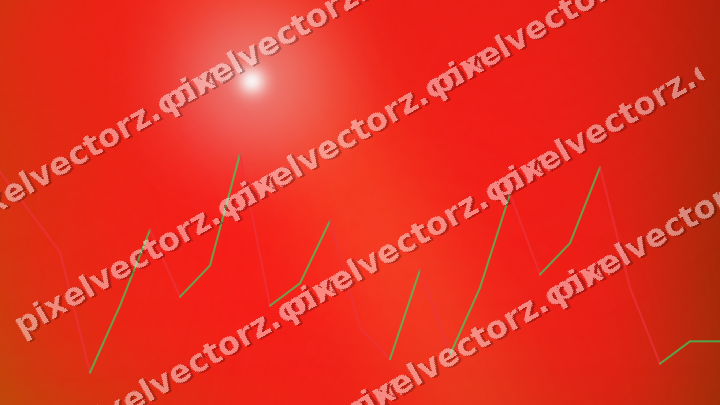 Glowing neon chart background in red and orange