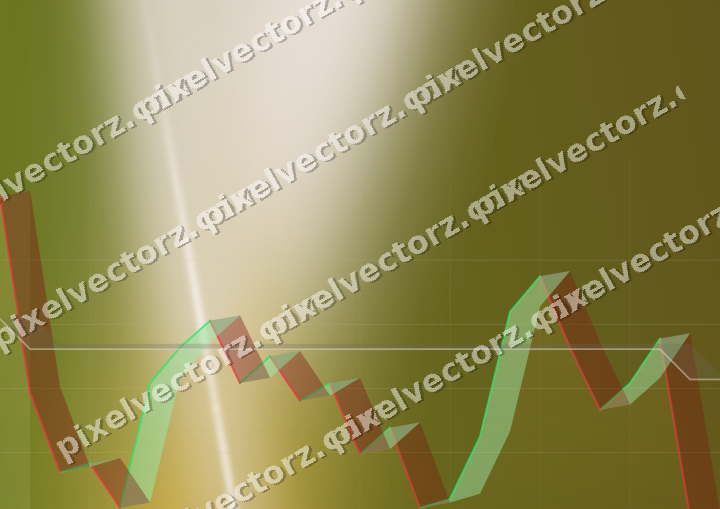 Glowing neon chart background in amber and pale orange