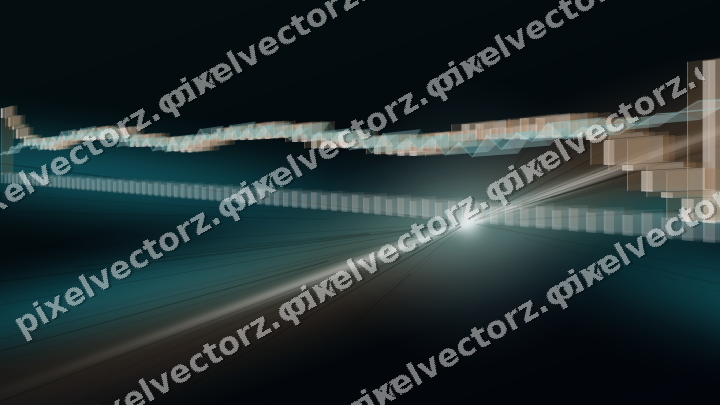 Glowing neon chart background in teal and orange