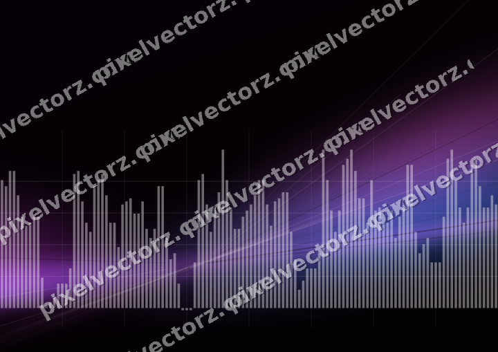 Glowing neon chart background in purple and blue