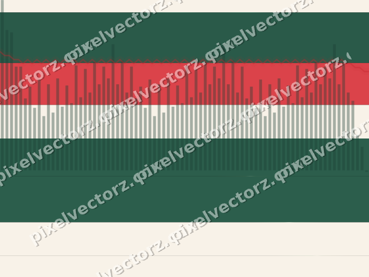 Glowing neon chart background in green and red