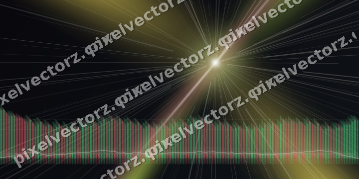 Glowing neon chart background in lime and amber