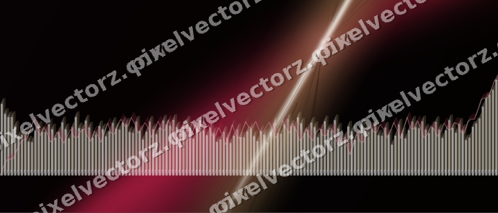 Glowing neon chart background in pink and amber