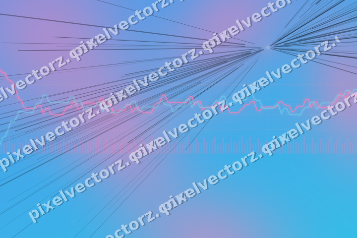 Glowing neon chart background in pink and cyan