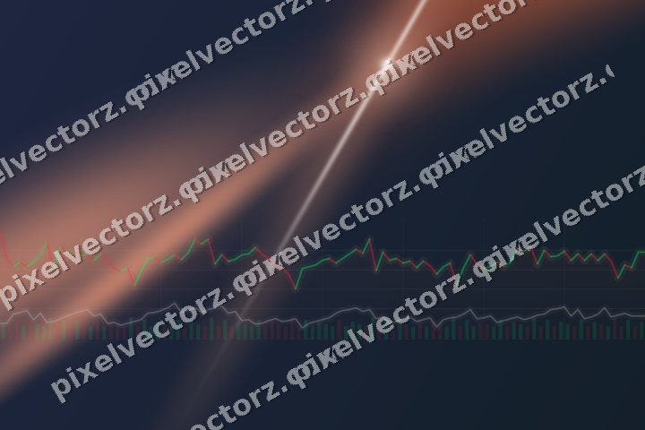 Glowing neon chart background in orange and cyan