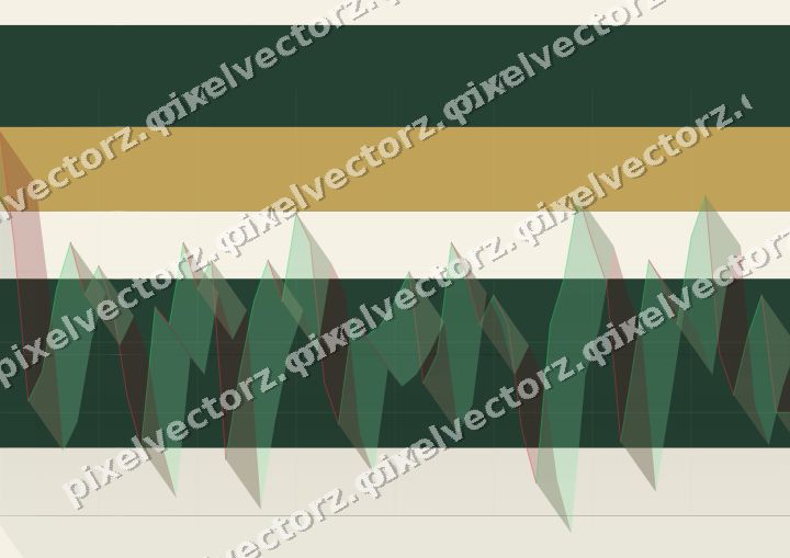 Glowing neon chart background in dark green and amber