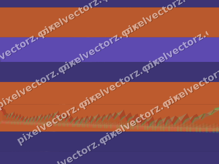 Glowing neon chart background in orange and blue