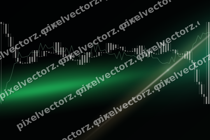 Glowing neon chart background in green and red