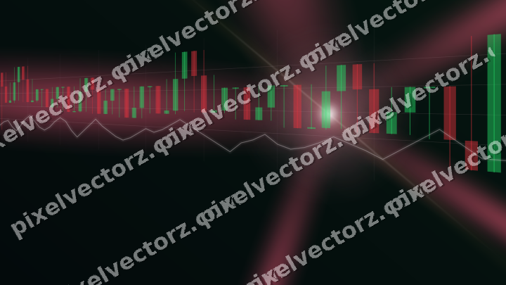 Glowing neon chart background in pink and amber