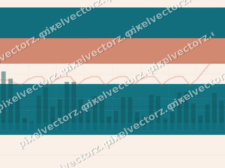Glowing neon chart background in teal and orange