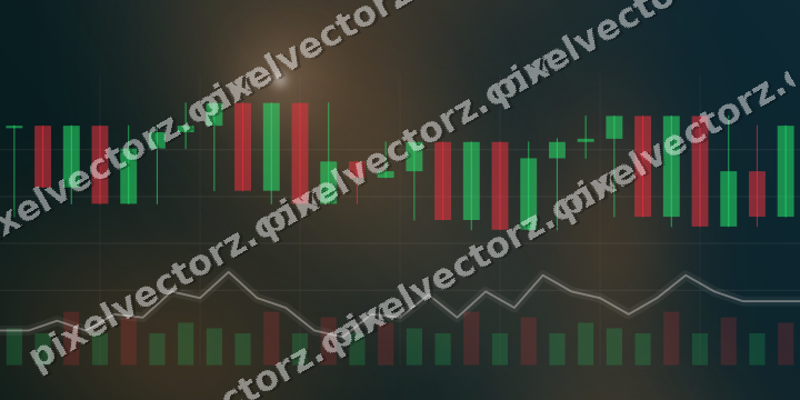 Glowing neon chart background in orange and teal