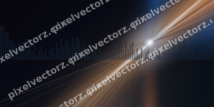 Glowing neon chart background in blue and orange