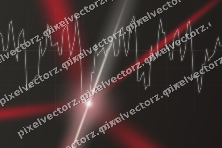 Glowing neon chart background in red and pale amber