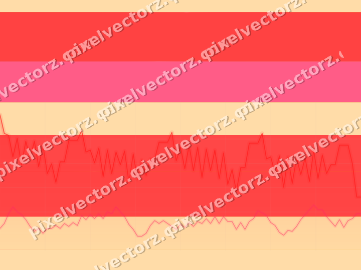 Glowing neon chart background in red and orange