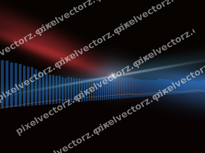 Glowing neon chart background in blue and red