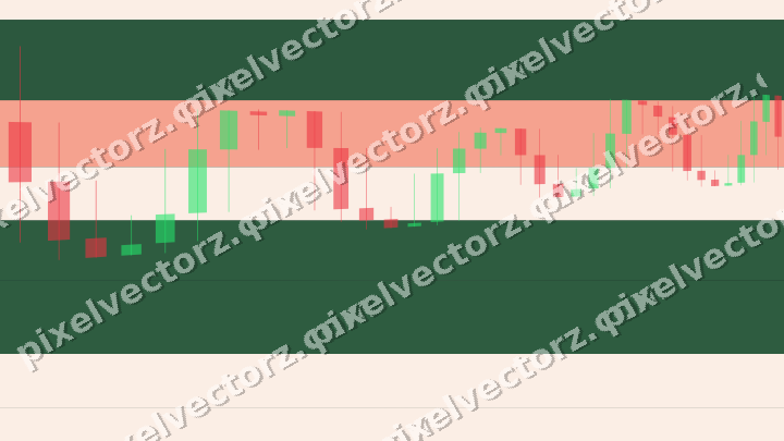 Glowing neon chart background in dark green and red