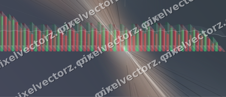 Glowing neon chart background in blue and orange