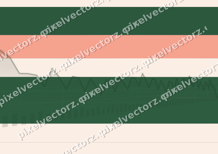 Glowing neon chart background in dark green and red