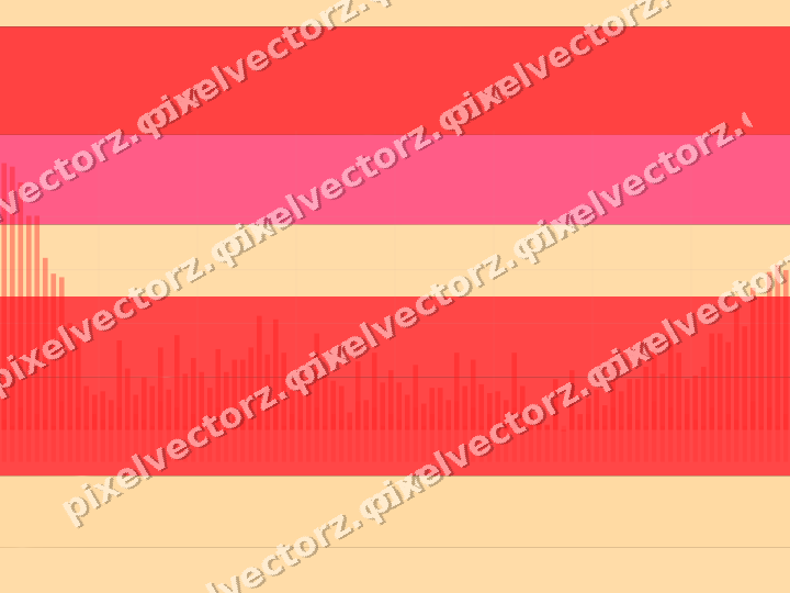 Glowing neon chart background in red and orange