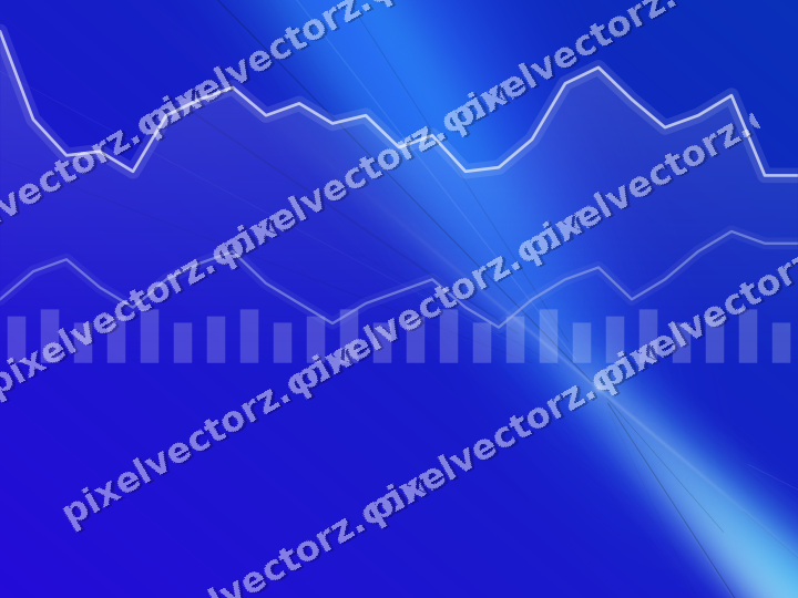 Glowing neon chart background in cyan and blue