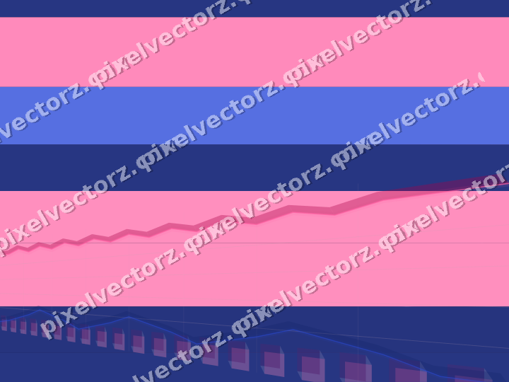 Glowing neon chart background in pink and blue