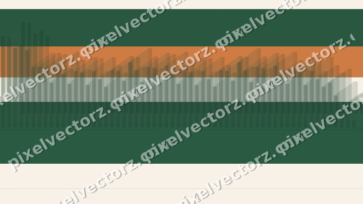 Glowing neon chart background in dark green and orange