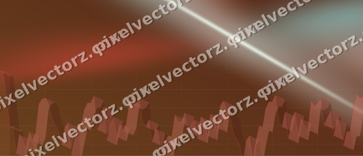Glowing neon chart background in red and orange