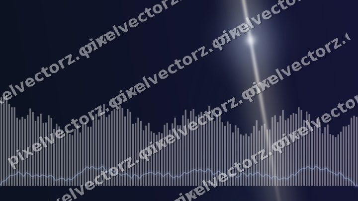 Glowing neon chart background in dark blue and amber